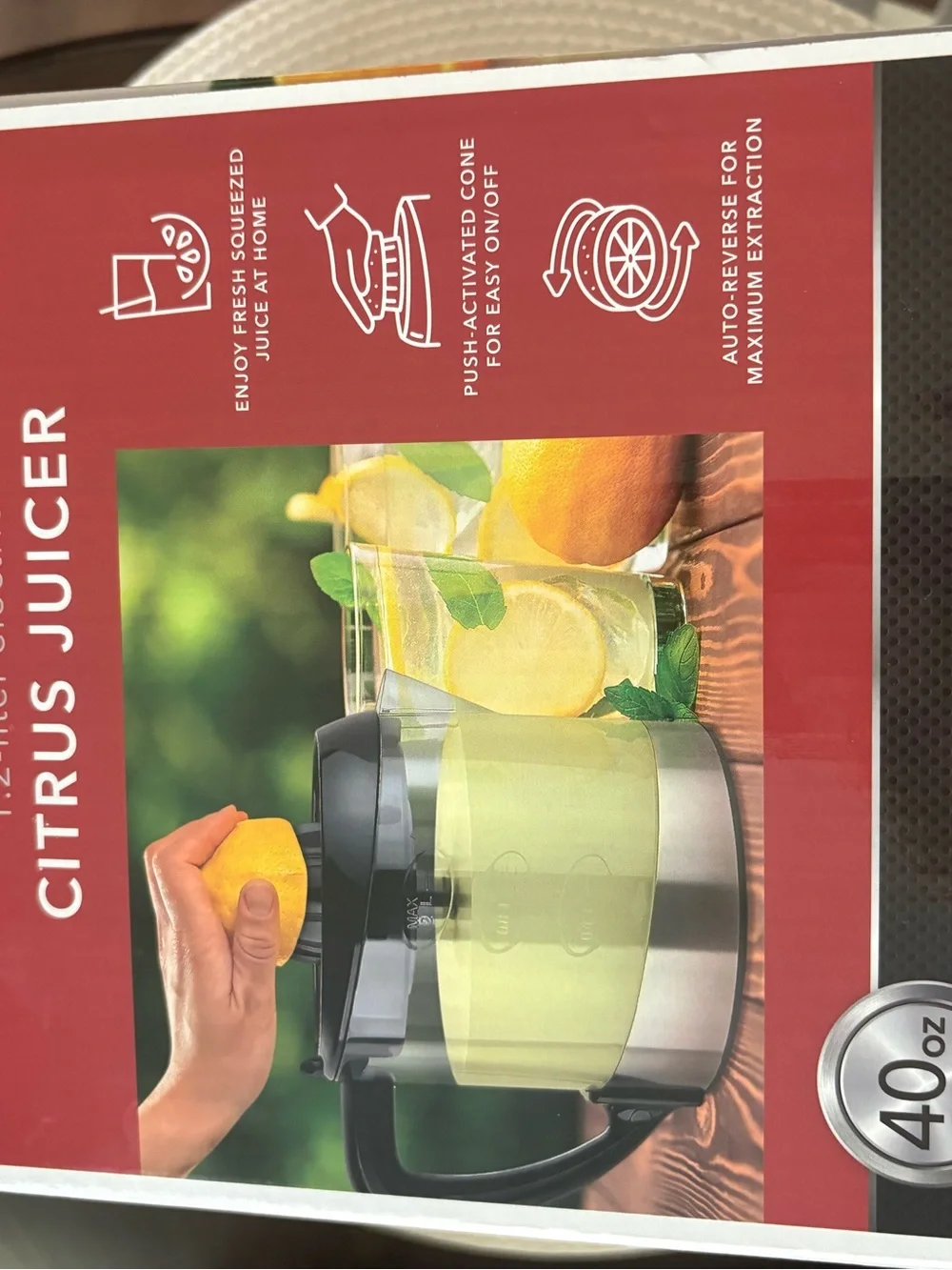 Parini Black Citrus Juicer - 1.2L Electric Juice Extractor NEW